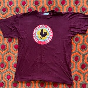MAKE OFFER! Italy Burgundy T-Shirt tee Consorzio Del Gallo Nero Chianti Classico